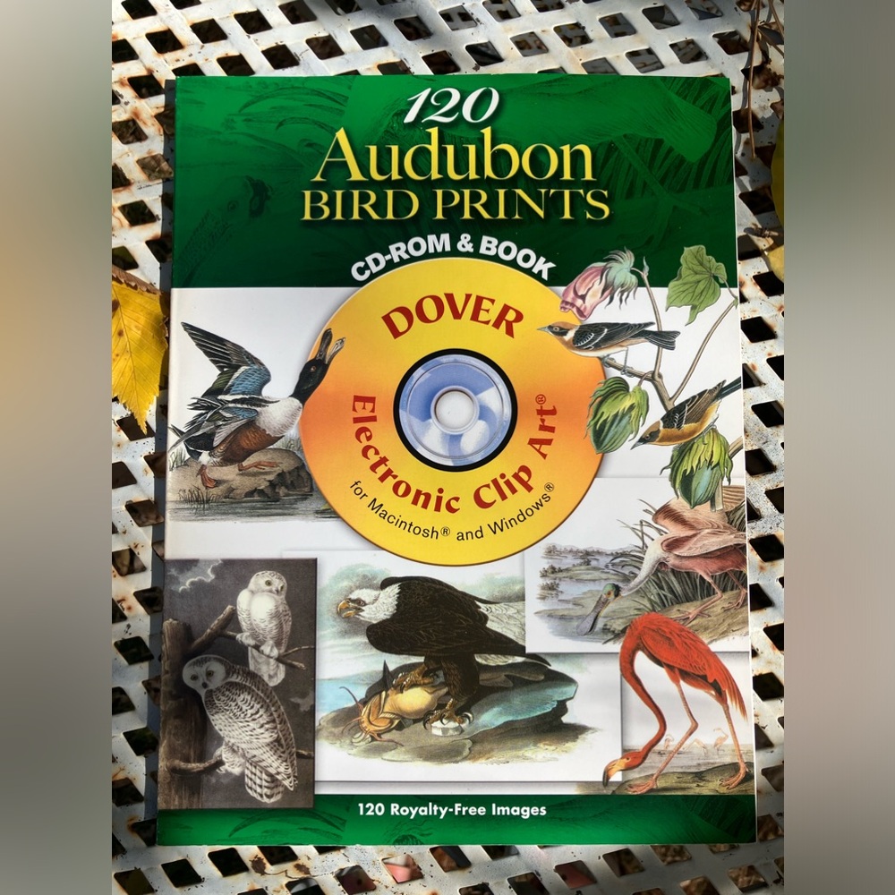 Royalty Free! 120 Audubon bird prints book & CD in great condition!